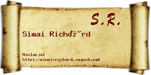 Simai Richárd névjegykártya